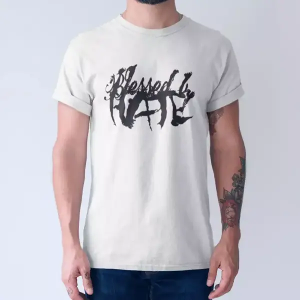 Blessed by Hate Band T-Shirt, Blessed by Hate Logo White Tee Shirt, Metalcore, Deathcore Merchandise - Image 3