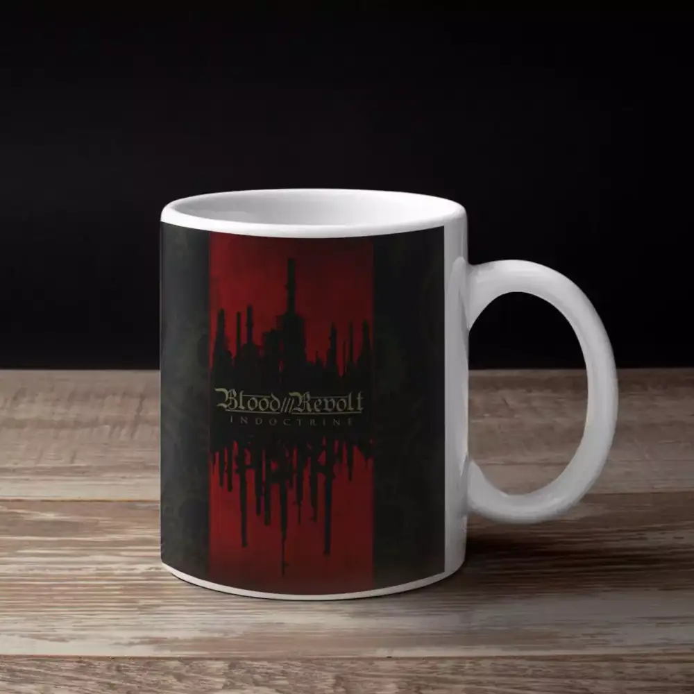 Blood Revolt Band Coffee Mug, Blood Revolt Indoctrine Artwork Mug