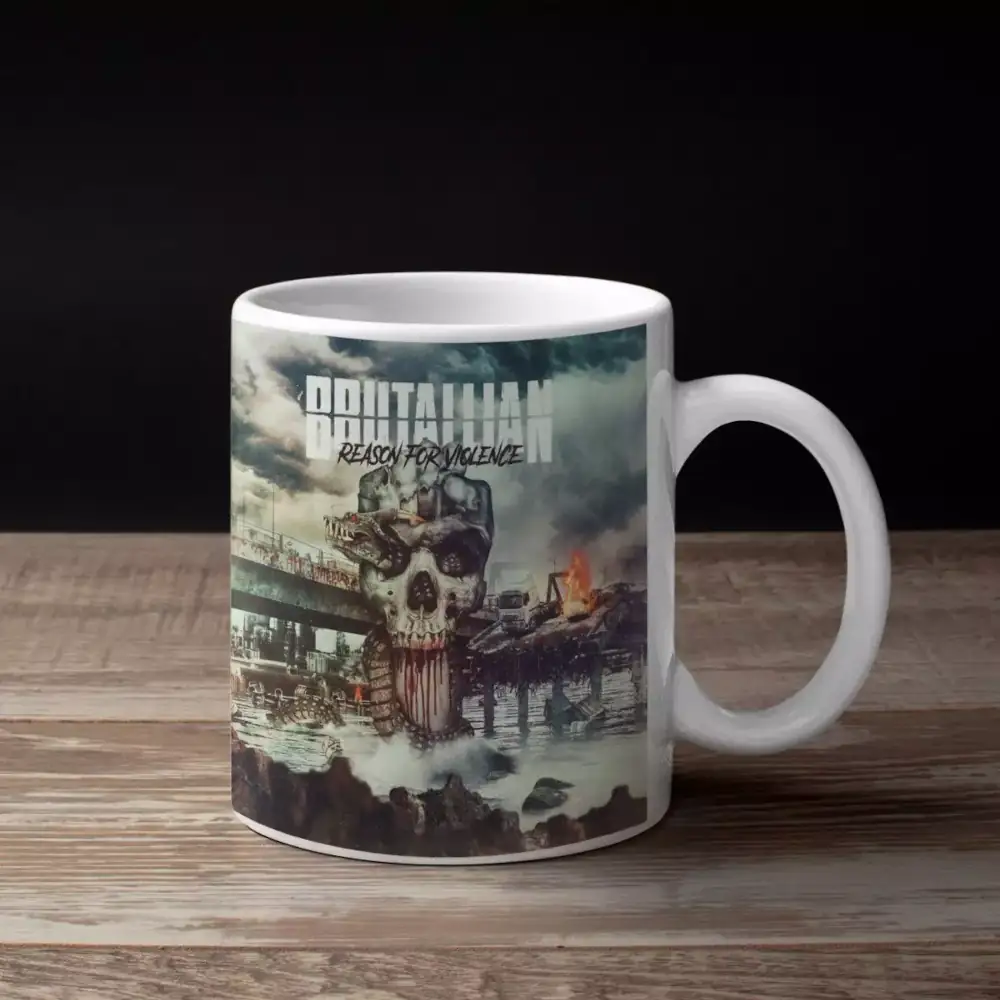 Brutallian Band Coffee Mug, Brutallian Reason for Violence Artwork Mug