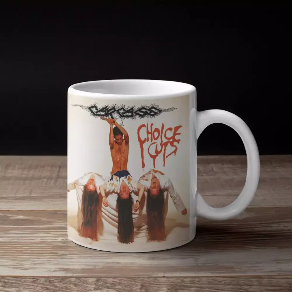 Carcass Band Coffee Mug, Carcass Choice Cuts Artwork Mug