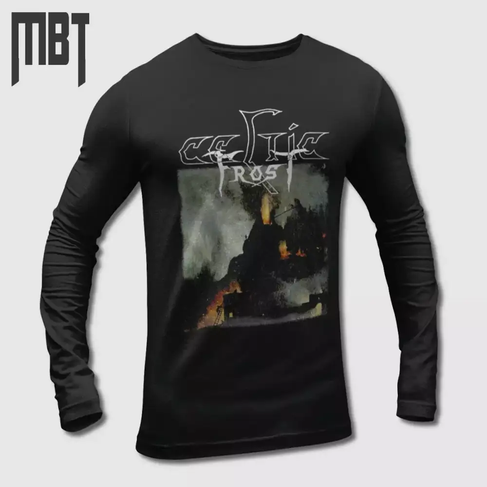 Celtic Frost Band Long Sleeve T-Shirt, Celtic Frost Into the Pandemonium Cover Long Sleeve Tee-Shirt, Black Metal Merch