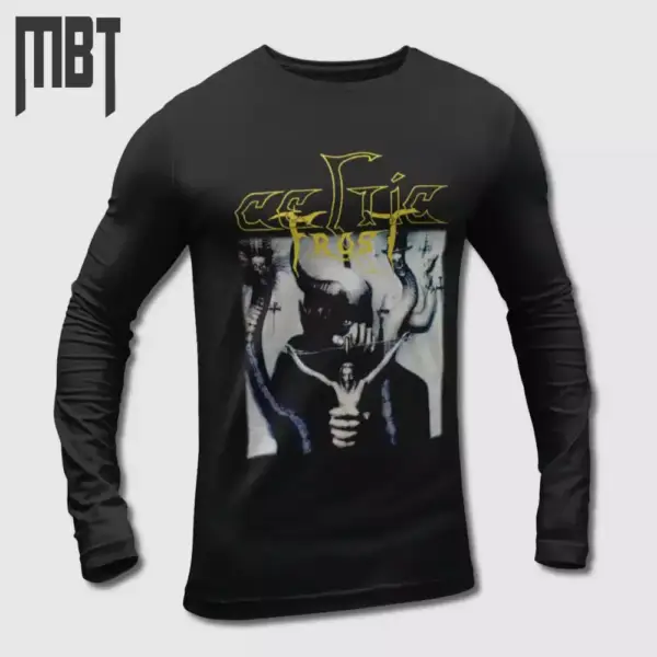 Celtic Frost Band Long Sleeve T-Shirt, Celtic Frost To Mega Therion Cover Long Sleeve Tee-Shirt, Black Metal Merch