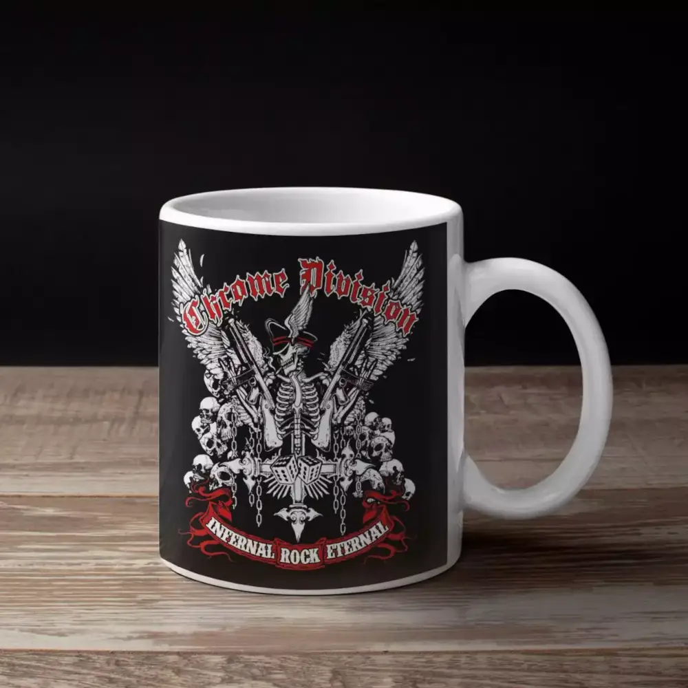 Chrome Division Band Coffee Mug, Chrome Division Infernal Rock Eternal Artwork Mug