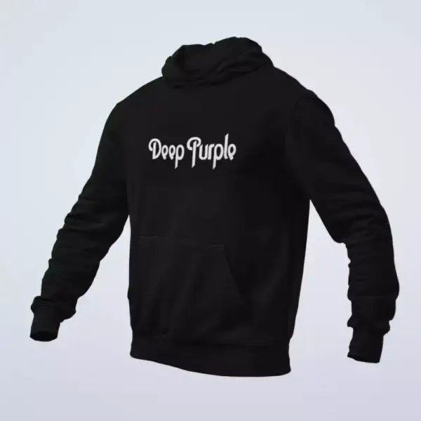 Deep Purple Hoodie, Deep Purple Logo Black Hoodie, Hard Rock Merchandise