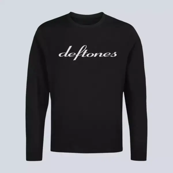 Deftones Longsleeve T-Shirt, Deftones Band Logo Black Long Sleeve, Alternative Metal Merchandise