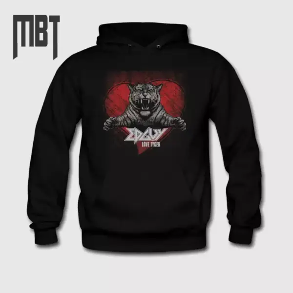 Edguy Band Hoodie, Edguy Love Tyger Cover Hooded Sweatshirt, Hard Rock, Heavy Metal Merch