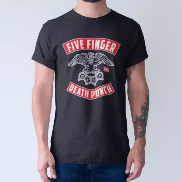 Five Finger Death Punch T-Shirt, 5FDP Logo Tee-Shirt, Metal Merch - Image 3