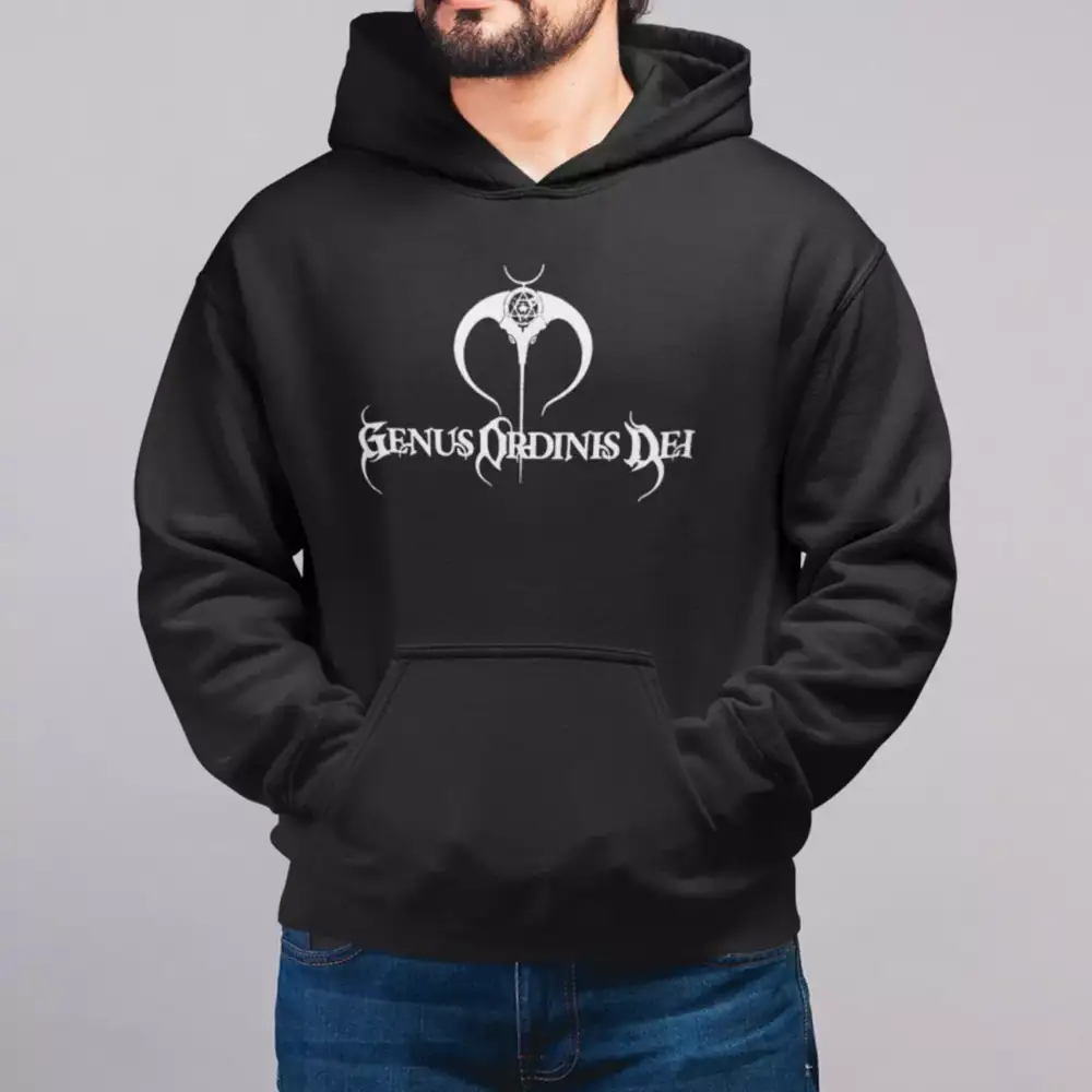 Genus Ordinis Dei Logo Hoodie, Symphonic Death Metal, Deathcore Merch