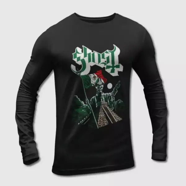 Ghost Long Sleeve T-Shirt, Ghost in Mexico Long Sleeve Tee-Shirt, Heavy Metal Merch