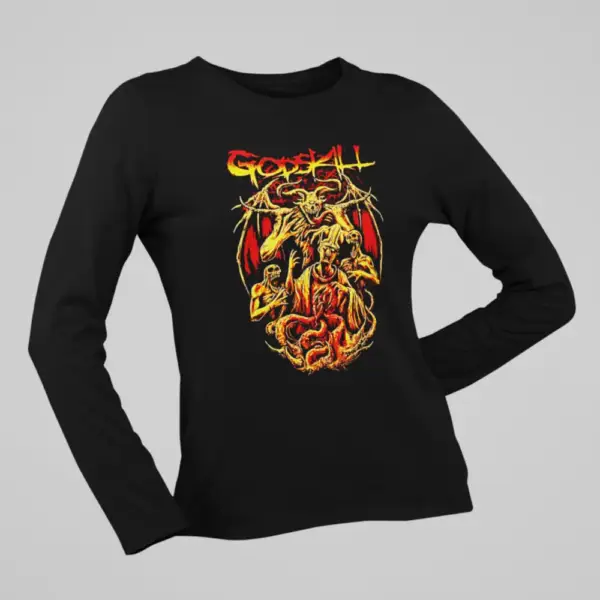 Godskill Artwork Long Sleeve T-Shirt, Death Metal Merch