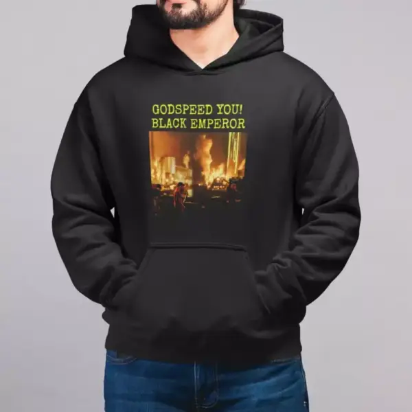 Godspeed You! Black Emperor Live At Rome Hoodie, Godspeed You! Black Emperor Hooded Sweatshirt, Rock Merch - Image 3