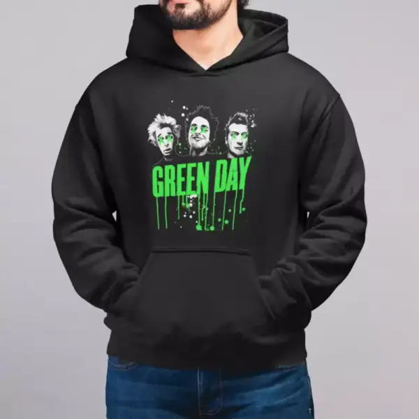 Green Day Hoodie, Green Day Members Hooded Sweatshirt - Image 3