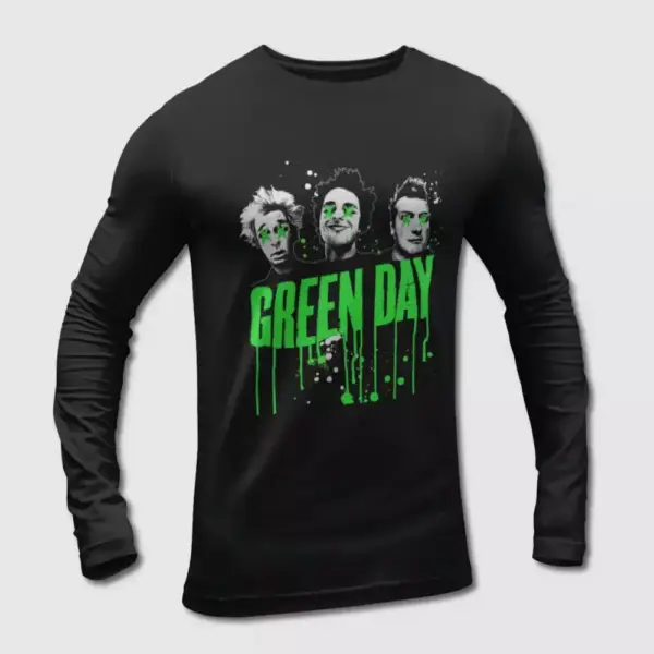 Green Day Long Sleeve T-Shirt, Green Day Members Long Sleeve Tee-Shirt