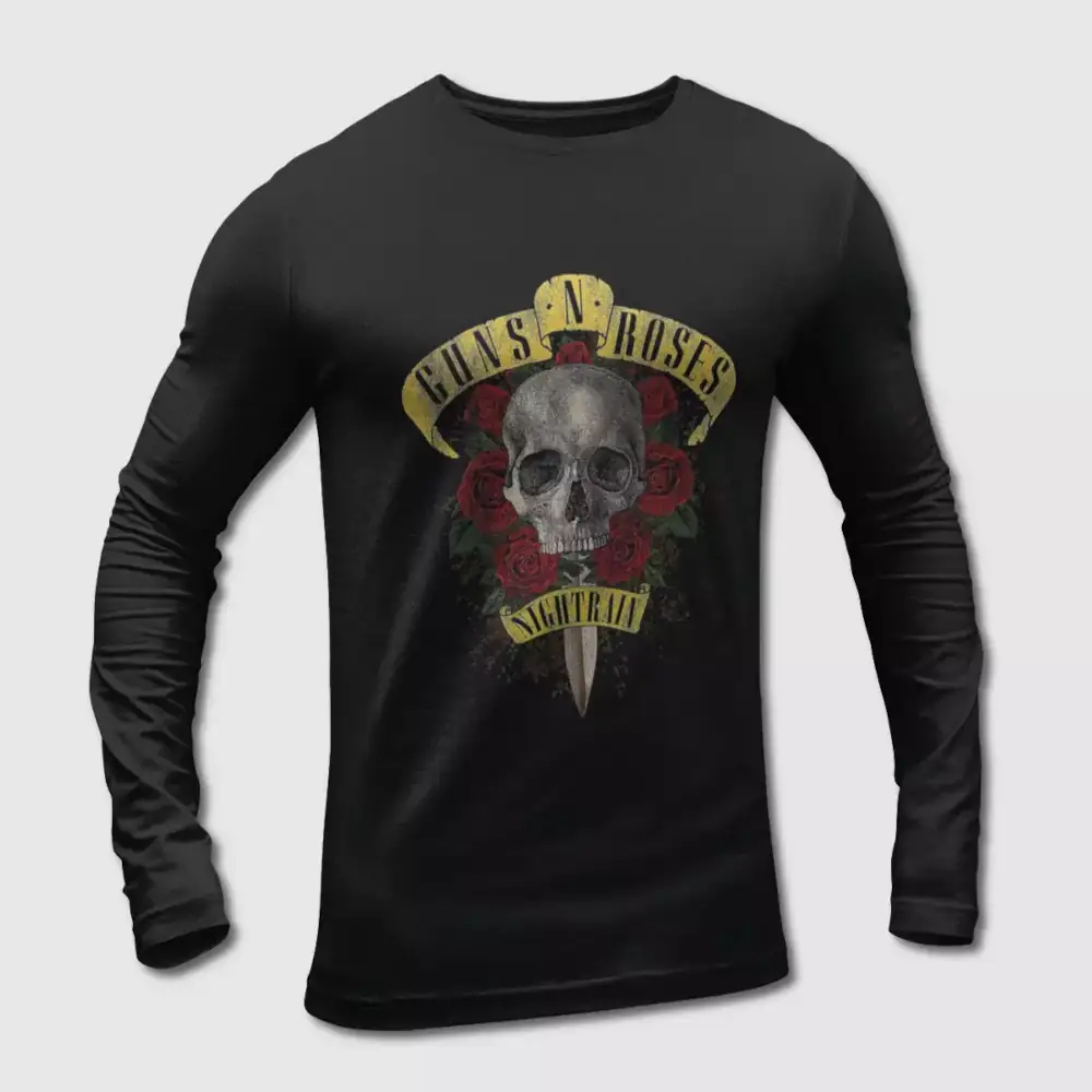 Guns n Roses Long Sleeve T-Shirt, Guns n Roses Skullhead Long Sleeve Tee-Shirt