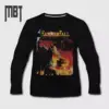 HammerFall Band Long Sleeve T-Shirt, HammerFall One Crimson Night Cover Long Sleeve Tee-Shirt, Heavy Metal Merch