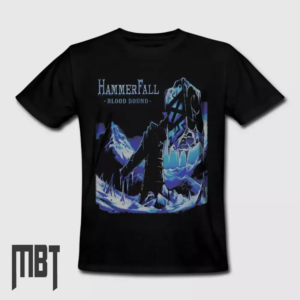 HammerFall Band T-Shirt, HammerFall Blood Bound Cover Tee-Shirt, Heavy Metal Merch