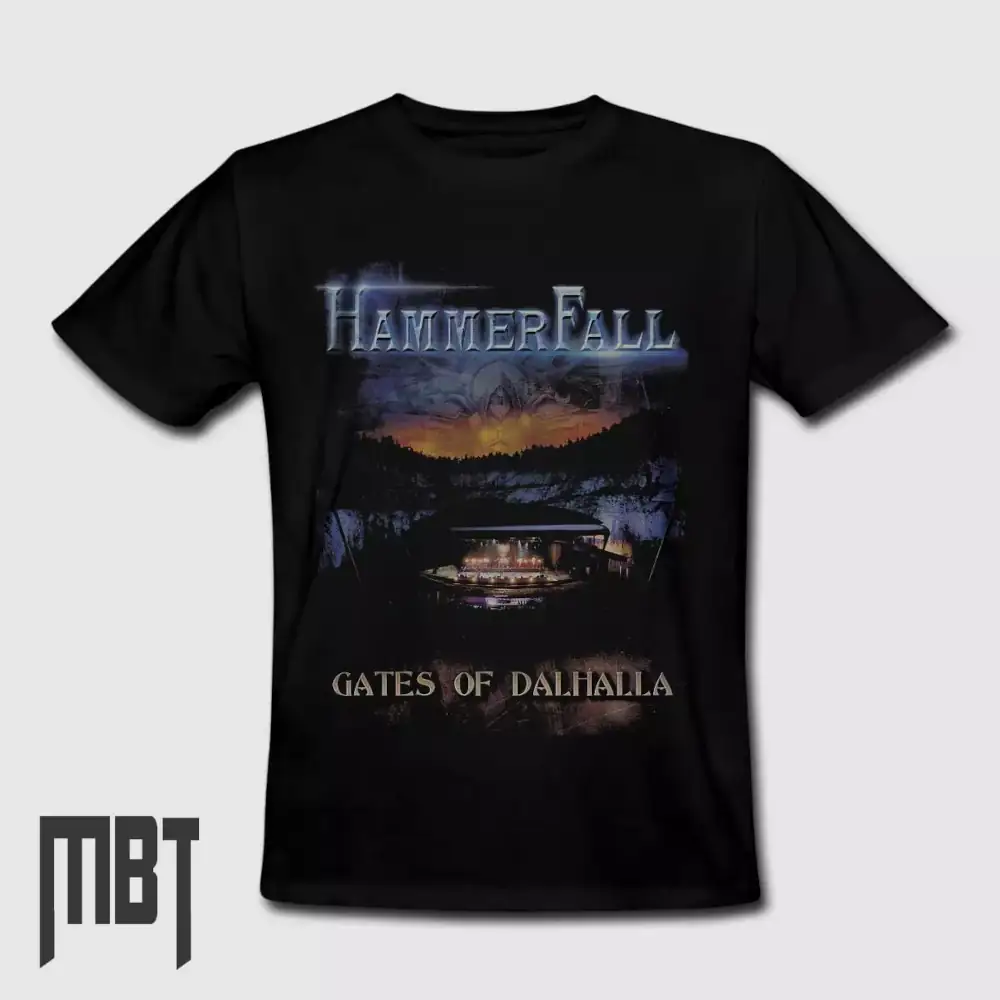 HammerFall Band T-Shirt, HammerFall Gates of Dalhalla Cover Tee-Shirt, Heavy Metal Merch