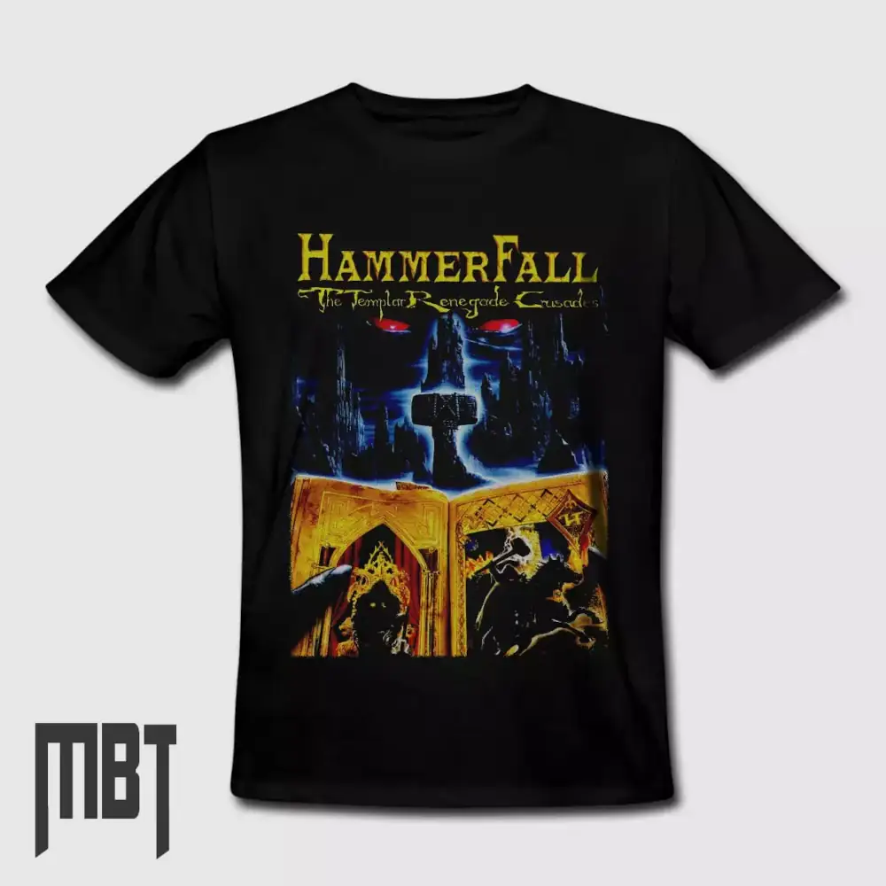 HammerFall Band T-Shirt, HammerFall The Templar Renegade Crusades Cover Tee-Shirt, Heavy Metal Merch