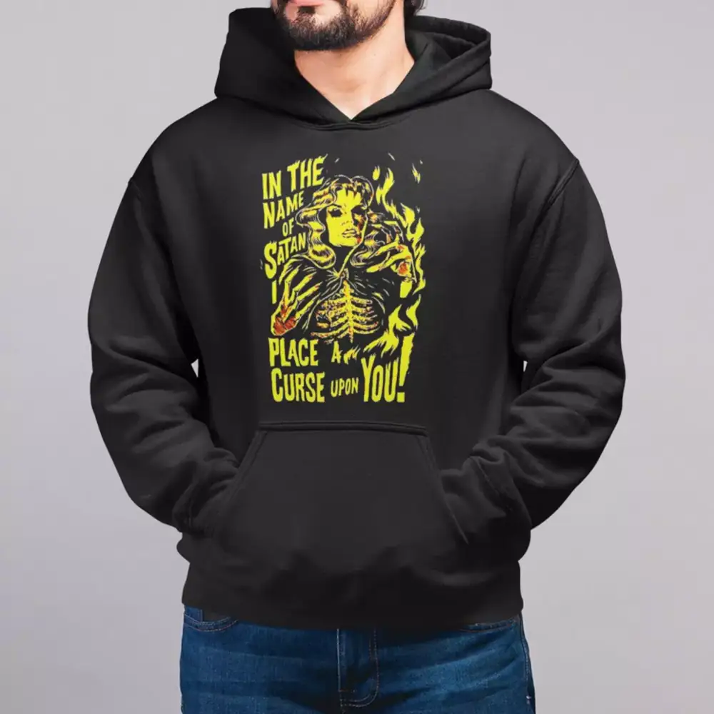 In The Name of Satan Hoodie, Black Metal Merch - Image 2