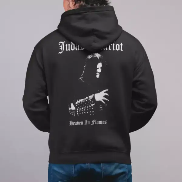 Judas Iscariot Hoodie, Judas Iscariot Heaven In Flames Hooded Sweatshirt, Metal Merch, Black Metal - Image 2