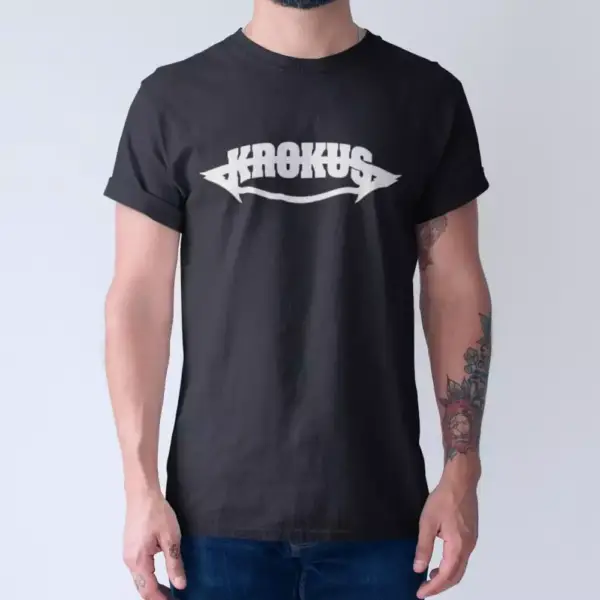 Krokus Band T-Shirt, Krokus Logo Tee Shirt, Progressive Rock, Heavy Metal, Hard Rock Merch