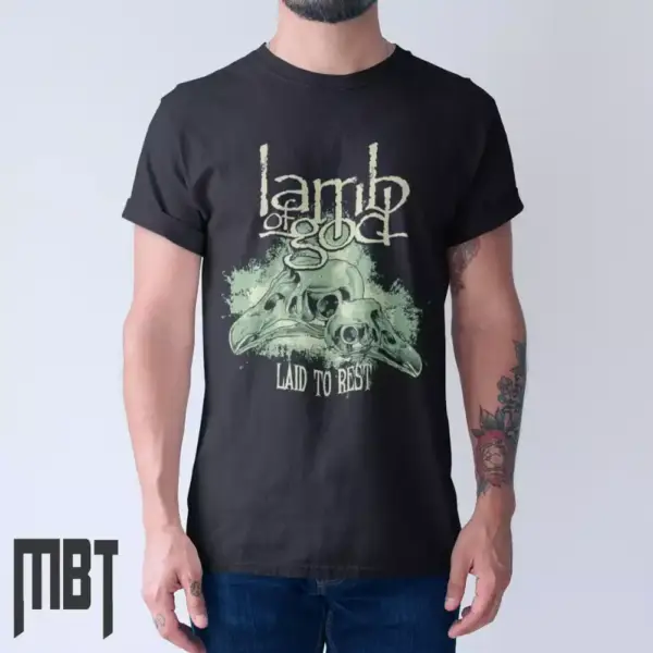 Lamb of God Band T-Shirt, Lamb of God Laid To Rest Artwork Tee-Shirt, Death Metal Merch