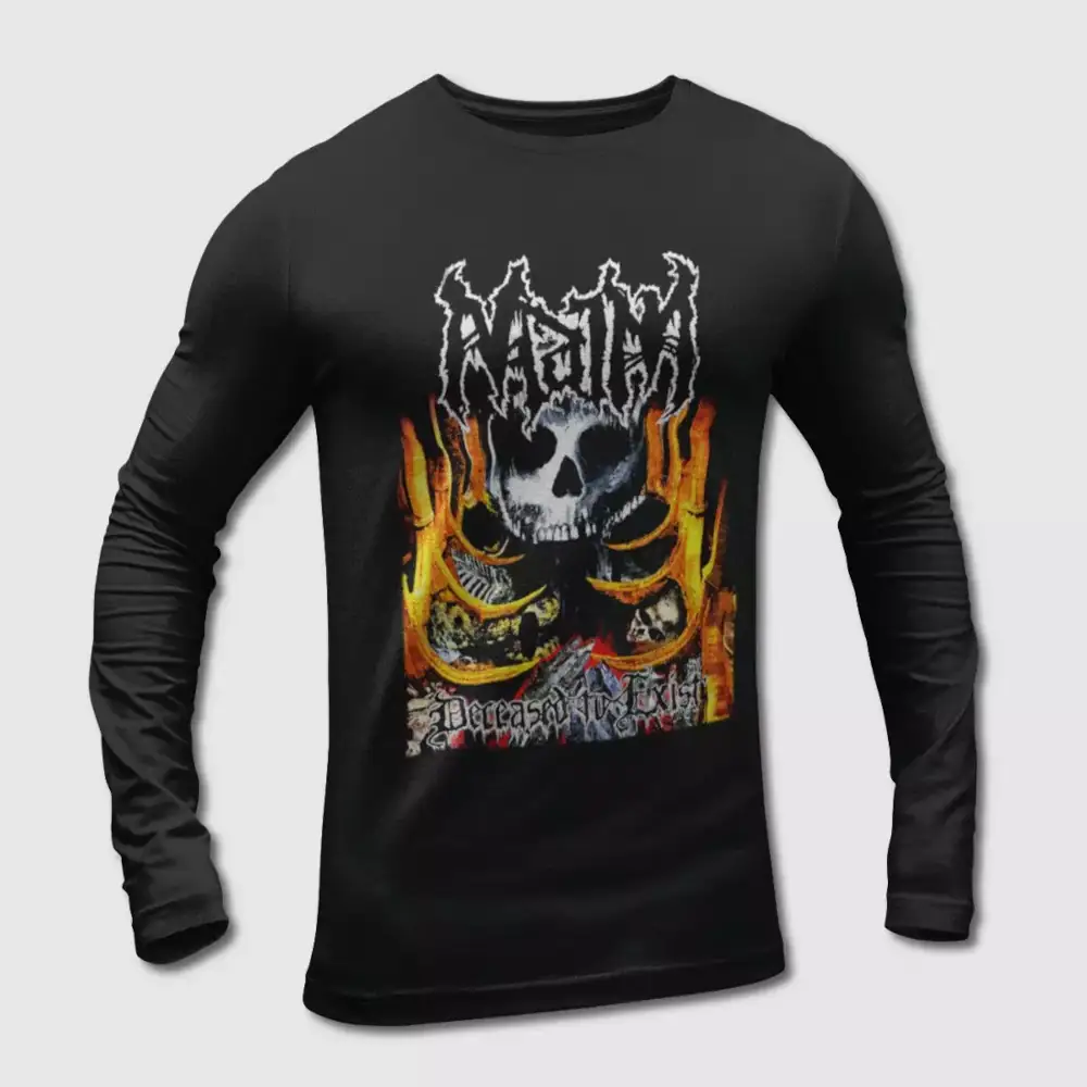 Maim Long Sleeve T-Shirt, Maim Deceased to Exist Long Sleeve Tee-Shirt, Death Metal Merch