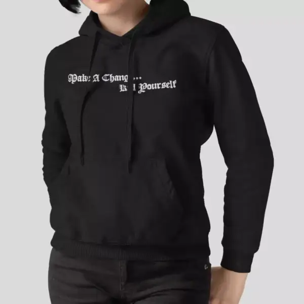 Make a Change Kill Yourself Hoodie, Make a Change Kill Yourself Logo Hooded Sweatshirt, Depressive Black Metal Merch