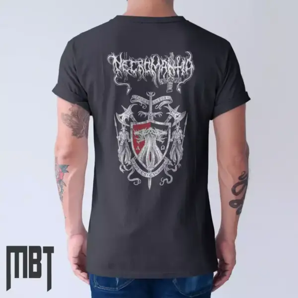 Necromantia Band T-Shirt, Necromantia Nekromanteion Cover Tee-Shirt, Black Metal Merch - Image 2