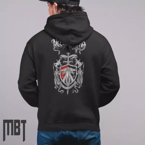 Necromantia Hoodie, Necromantia Nekromanteion Cover Hooded Sweatshirt, Black Metal Merch - Image 2
