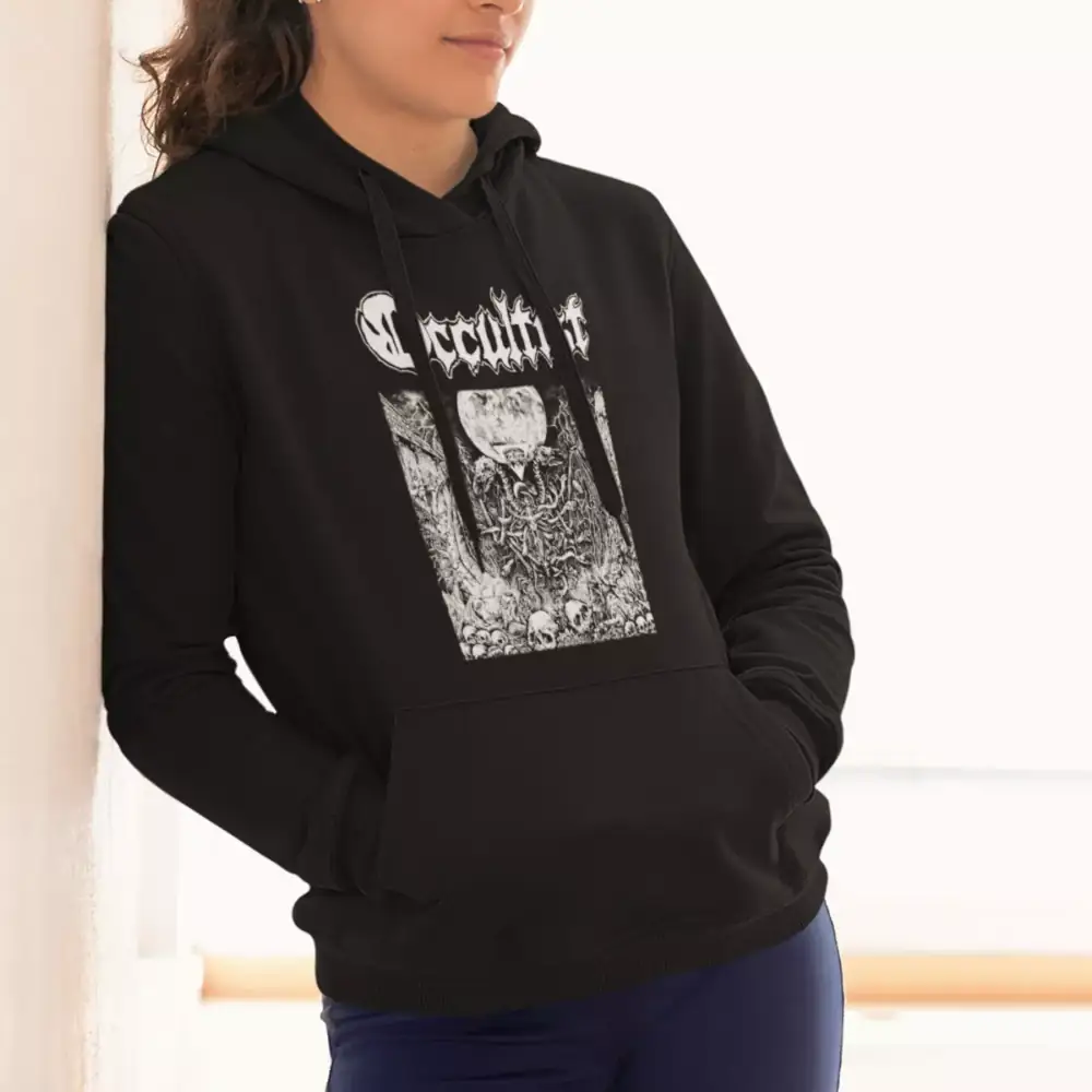 Occultist Hoodie, Occultist Death Sigils Hooded Sweatshirt, Thrash Metal Merch - Image 2