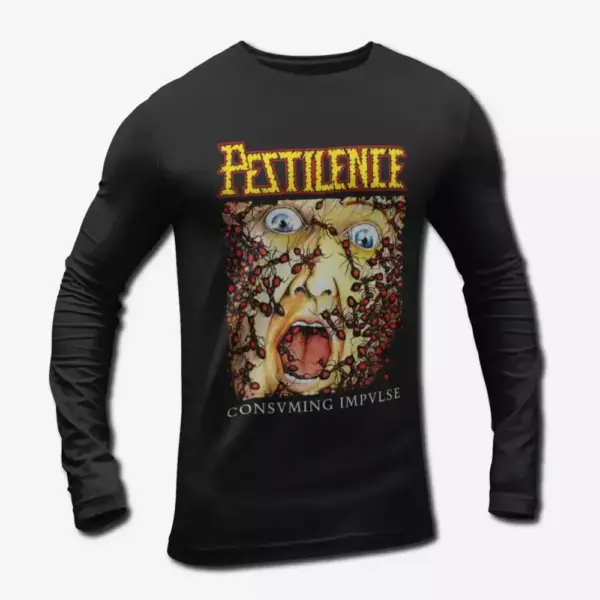 Pestilence Consuming Impulse Long Sleeve T-Shirt, Pestilence Band Death Metal Merch - Image 2