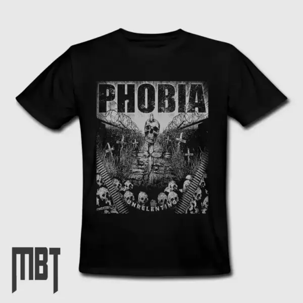 Phobia Unrelenting T-Shirt, Phobia Tee Shirt, Grindcore, Crust Punk, Metal Merch