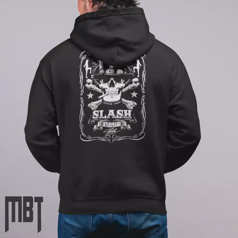 Saul Hudson Slash Hoodie, Slash Label Artwork Hooded Sweatshirt, Metal Merch - Image 3