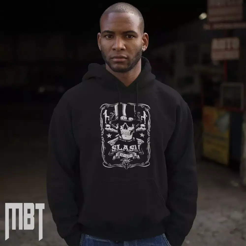 Saul Hudson Slash Hoodie, Slash Label Artwork Hooded Sweatshirt, Metal Merch - Image 2