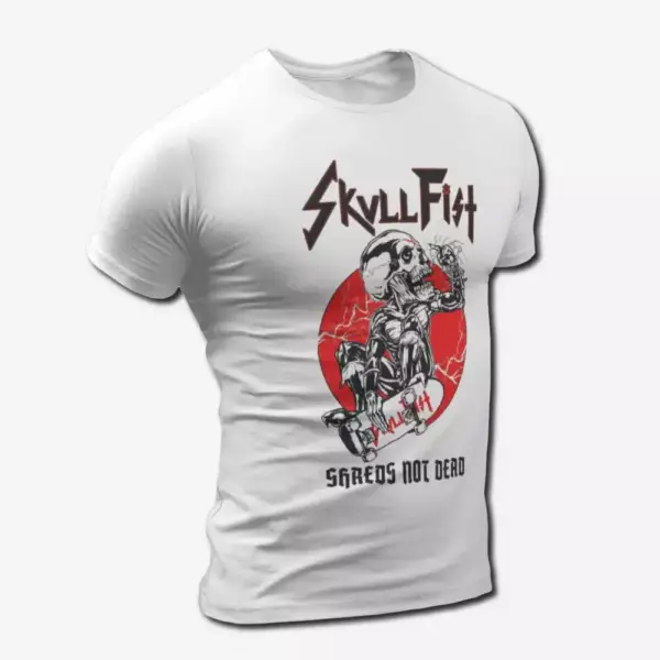Skull Fist Shreds Not Dead T-Shirt, Heavy Metal Merch
