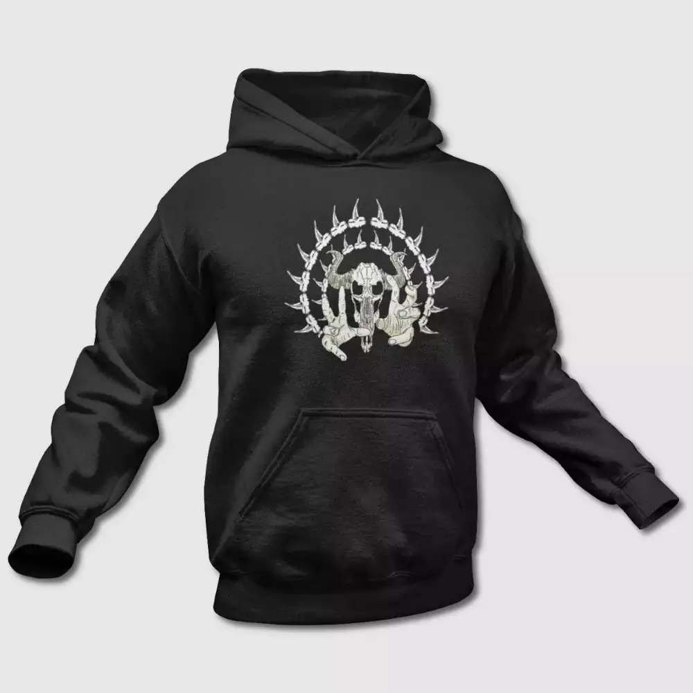 Skullhead Hoodie, Skullhead Bones Hooded Sweatshirt, Heavy Metal Merch