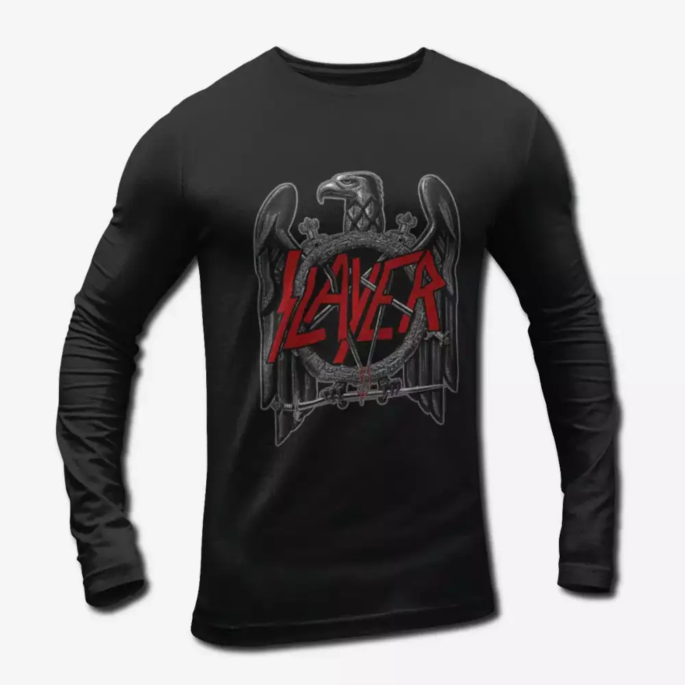 Slayer Eagle Logo Long Sleeve T-Shirt, Thrash Metal Merch