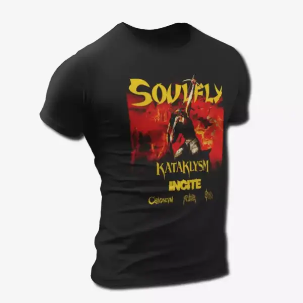 Soulfly Band T-Shirt, Soulfly Ritual Tour Artwork Tee Shirt, Death Metal Merch