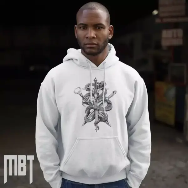 Striker Band Hoodie, Striker Artwork Hooded Sweatshirt, Heavy Metal Merch - Image 2
