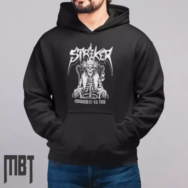 Striker Band Hoodie, Striker Xroads 2015 US Tour Hooded Sweatshirt, Heavy Metal Merch - Image 4