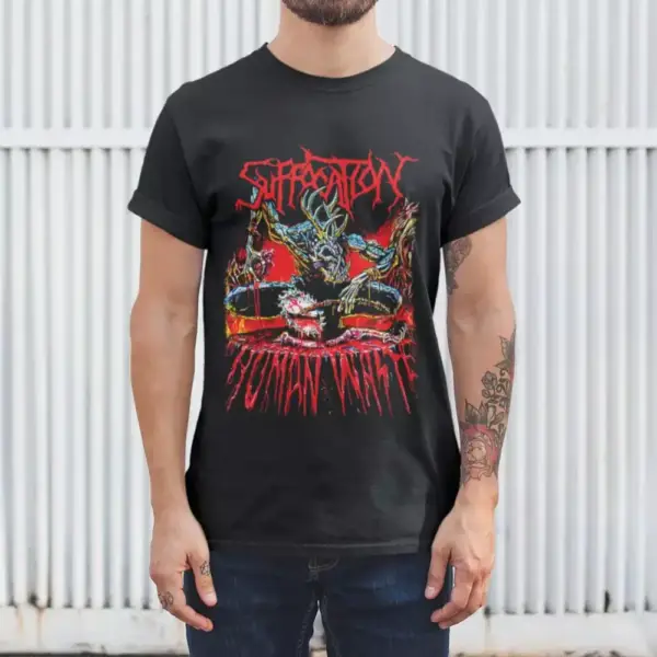 Suffocation Band T-Shirt, Suffocation Human Waste Artwork Tee Shirt, Technical Death Metal Merch - Image 2