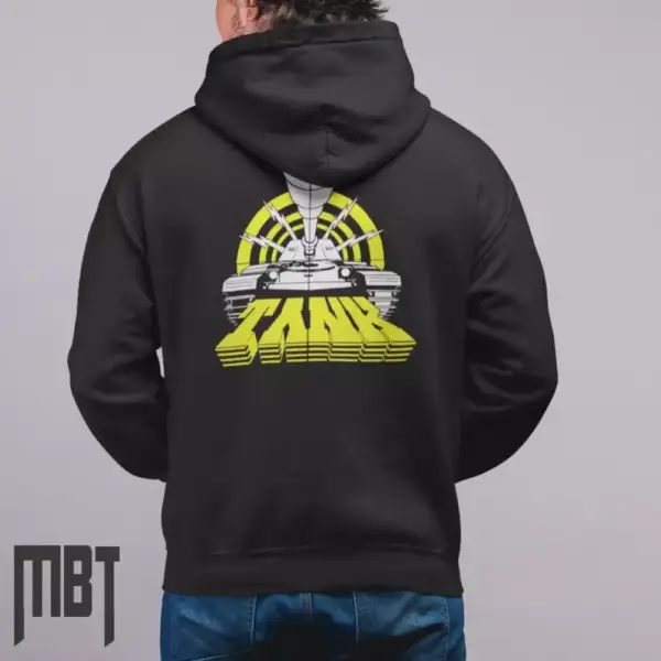 Tank Band Hoodie, Tank Logo Hooded Sweatshirt, Heavy Metal Merch - Image 2