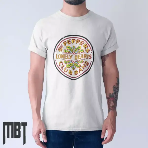 The Beatles T-Shirt, The Beatles Lonely Hearts Cover Tee-Shirt, Rock Merch