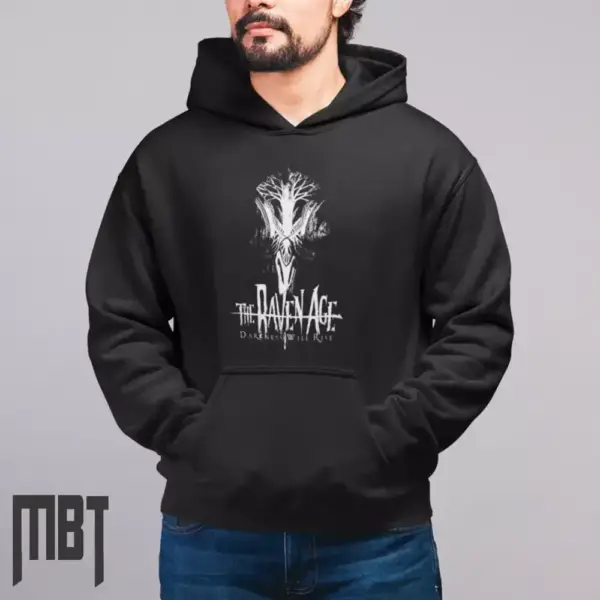 The Raven Age Band Hoodie, The Raven Age Darkness Will Rise Cover Hooded Sweatshirt, Heavy Metal Merch