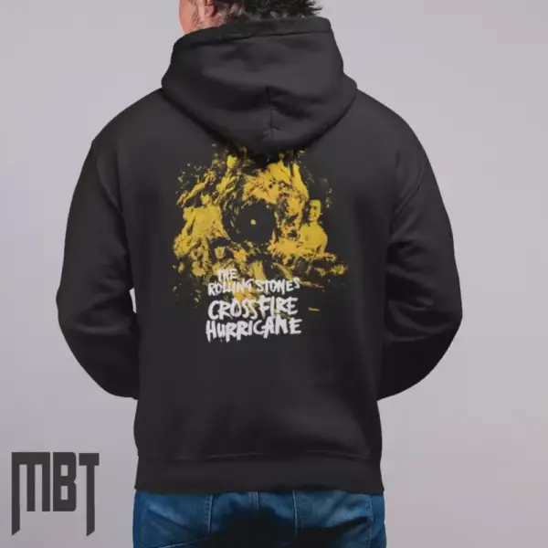 The Rolling Stones Hoodie, The Rolling Stones Crossfire Hurricane Cover Hooded Sweatshirt, Rock Merch - Image 2
