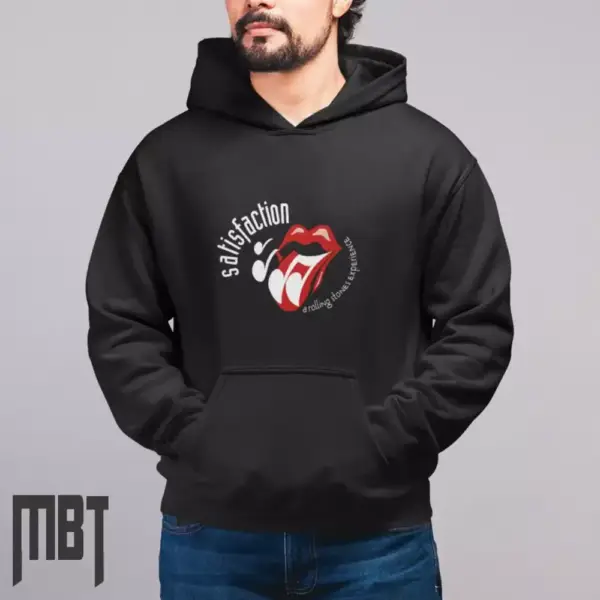 The Rolling Stones Hoodie, The Rolling Stones Satisfaction Cover Hooded Sweatshirt, Rock Merch - Image 4