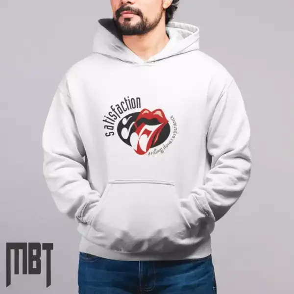 The Rolling Stones Hoodie, The Rolling Stones Satisfaction Cover Hooded Sweatshirt, Rock Merch