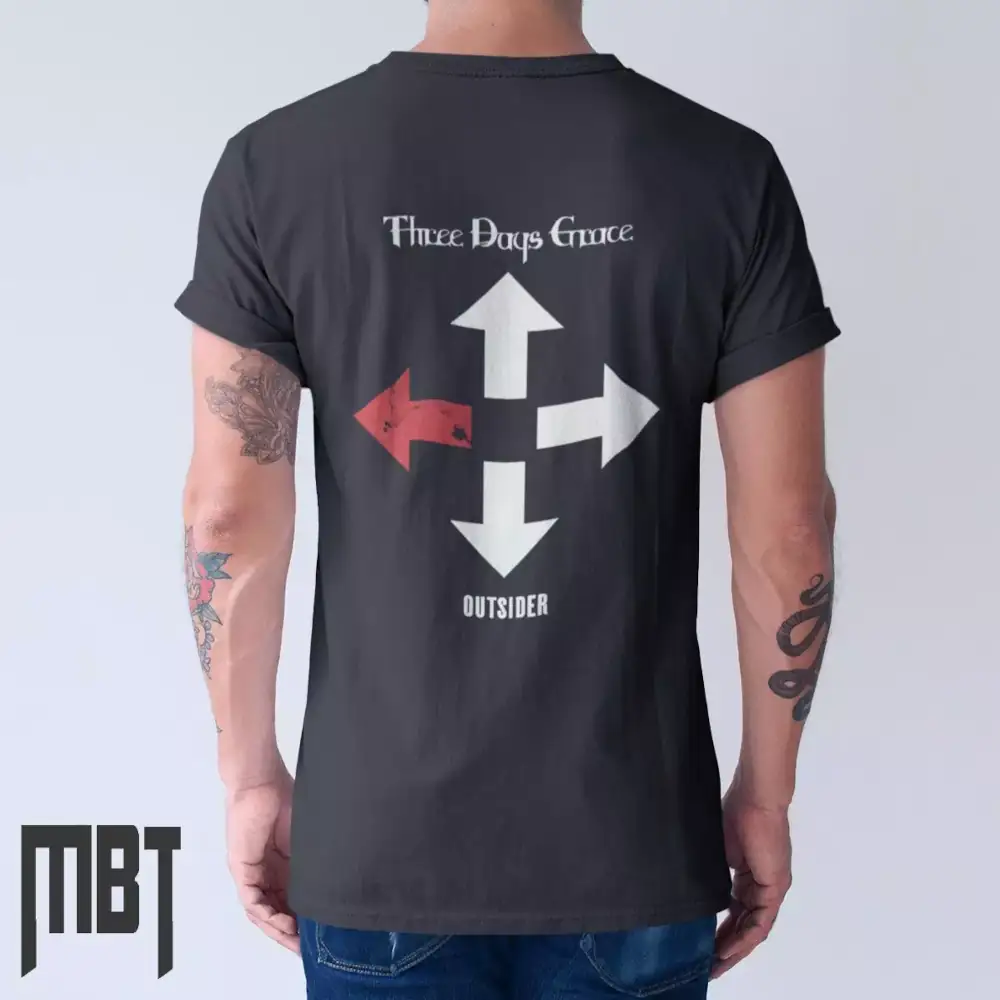 Three Days Grace Outsider T-Shirt, Three Days Grace Tee Shirt, Rock Merch, Metal Merch - Image 2