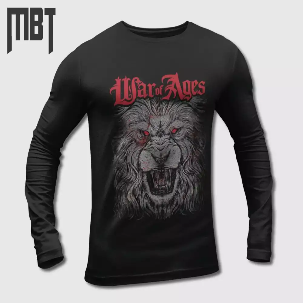 War of Ages Band Long Sleeve T-Shirt, War of Ages Logo Long Sleeve Tee-Shirt, Metal Merch